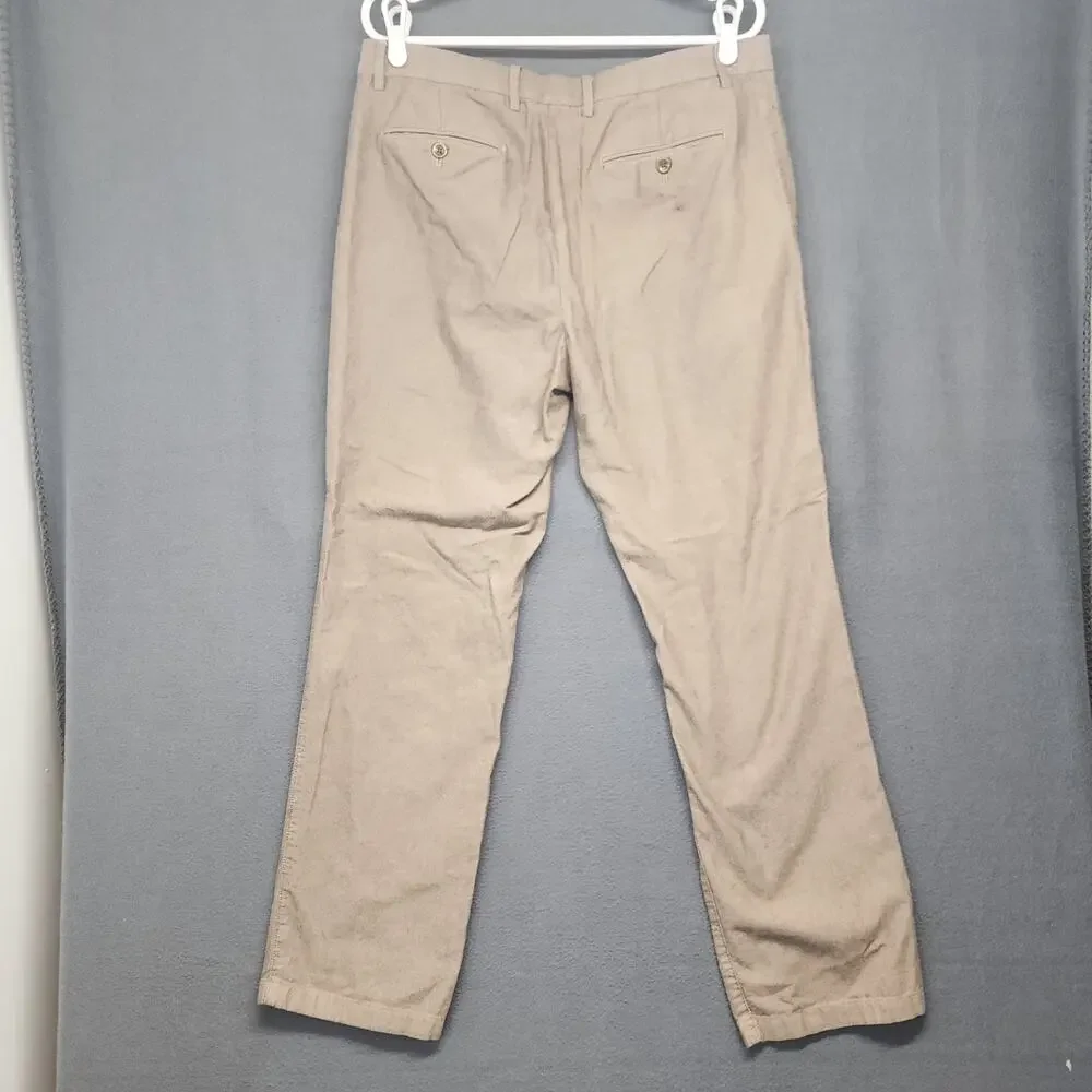Banana Republic Kentfield Pant Men 34x30 Tan Twill Chino Trouser Tagged 35x32